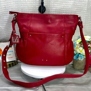 Stone Mountain Red Leather Shoulder Bag